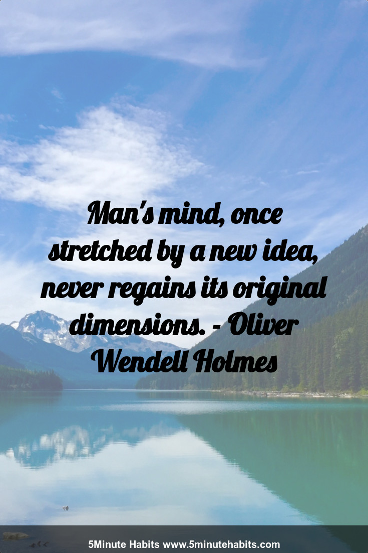 Man's mind, once stretched by a new idea, never regains its original dimensions. - Oliver Wendell Holmes